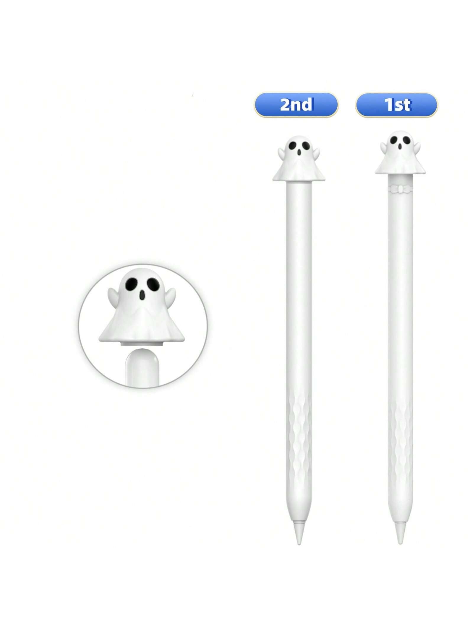Halloween Ghost IPencil Case Compatible With Apple Pencil Pro And Apple Pencil 2nd Generation Case Silicone Protective Cover Sleeve Compatible With Apple Pencil 1st Generation Case