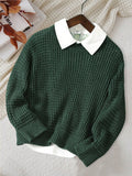 1pc Young Boys' Casual, Comfortable, Simple, Practical, All-Match, Soft, Thick Round-Neck Sweater, Suitable For Daily Wear, School, Travel, Sports, Autumn And Winter Seasons