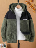 Tween Boys' Zipper Plush Patchwork Jacket