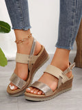 Casual Fashion Peep Toe Wedge Sandals With Thick Platform For Women