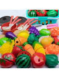 20pcs Children's Play Kitchen Set, Cuttable Fruit Toy For Girls, Pretend Vegetables Pizza And Boys' Cooking Game