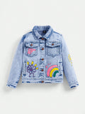 Streecool Kids Young Girls' Colored Printed Denim Jacket