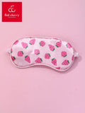 1pc Girl's Spandex Fabric Strawberry Pattern Printed Cute Elastic Band Sleep Eye Mask, Perfect For Daily Relaxation