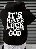 Men's Simple Print Hooded Long Sleeve Casual Sweatshirt