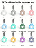 1pc Protective Case With Keychain, Backpack Strap, Silicone Anti-Drop Tag Holder For Apple AirTag Pet Collar Tracker