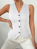 Black Short Vest Suit Jacket
