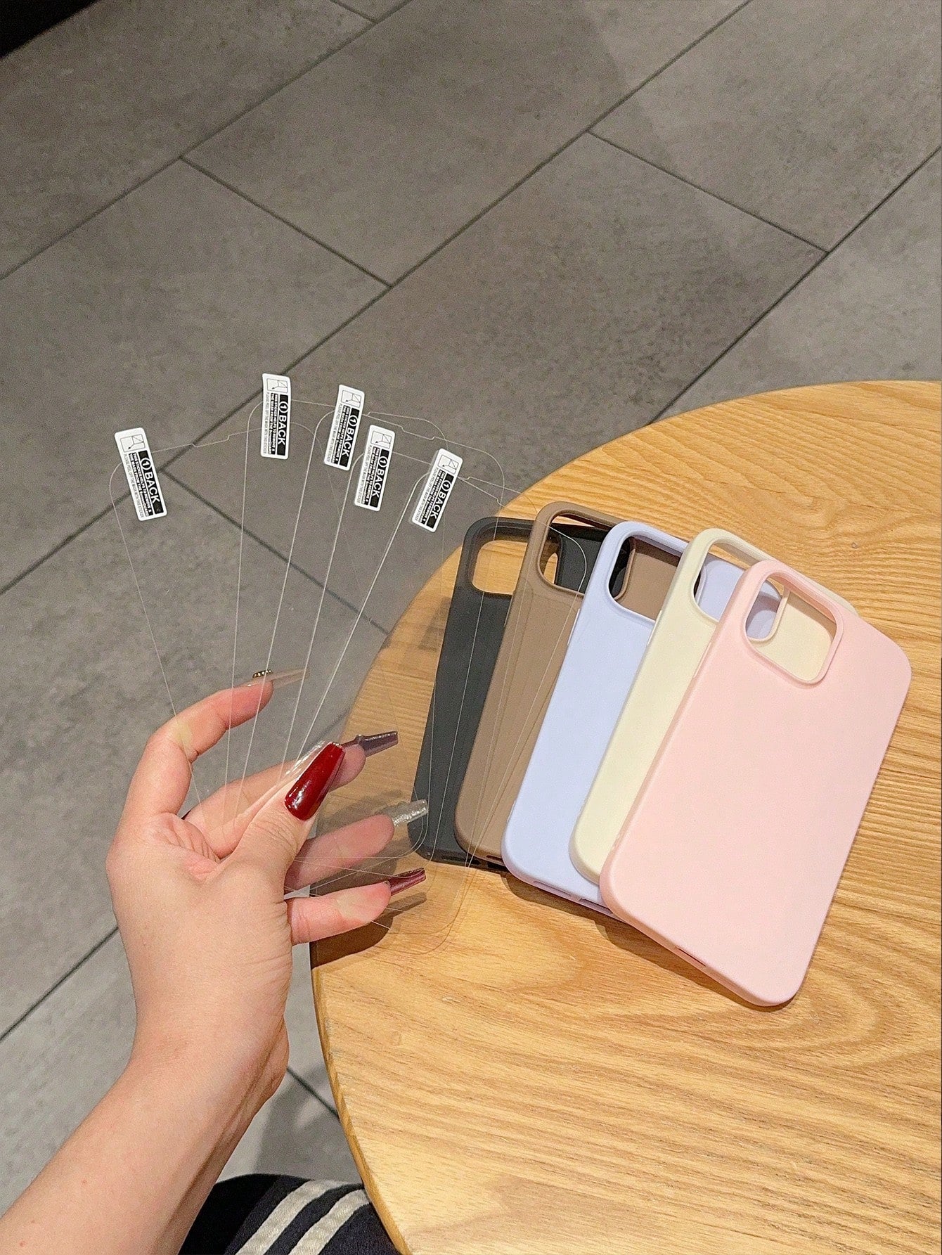 Pink 5pcs Solid Phone Case Compatible With IPhone 15/15 Pro/15Plus/15ProMax