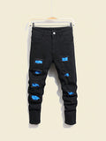 Teen Boys Slim Fit Embroidered Denim Jeans
