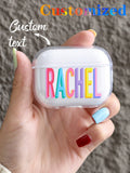 Customized Fashionable Colorful Name/Text IPhone Earphone Protective Case Cover, Compatible With Apple AirPods1/2/3