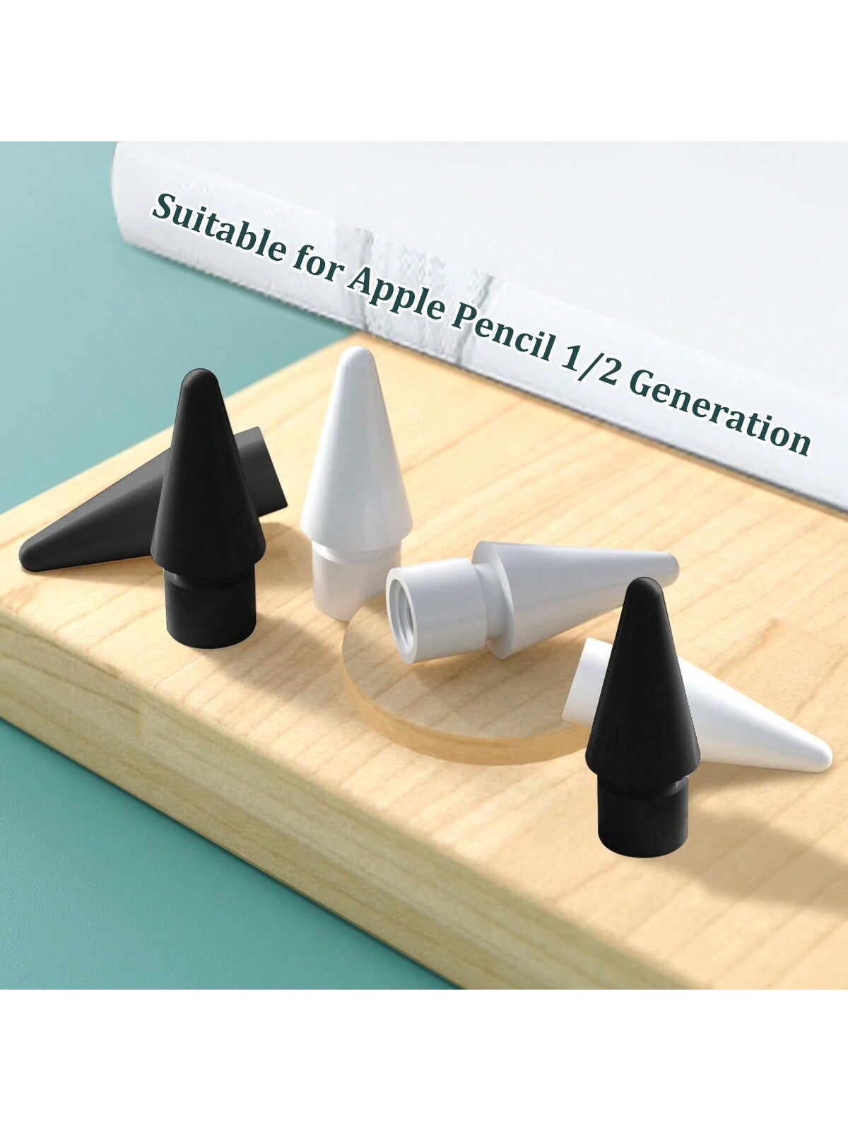 Replacement Stylus Tips Compatible With Apple Pencil 1st/2nd Gen, 8pcs White & Black, 4pcs White, 2pcs White