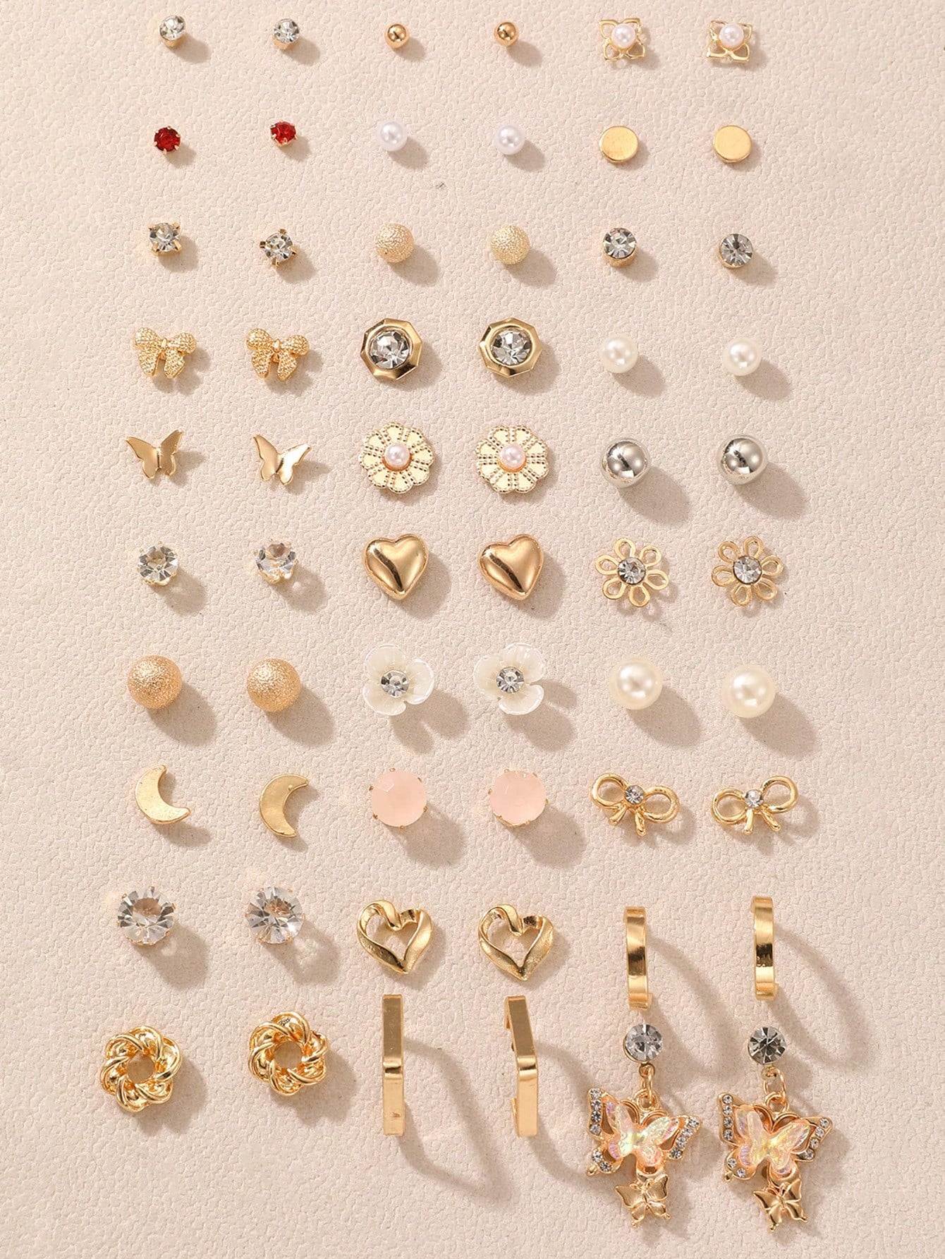 30pairs Assorted Cute Colorful Fashion Stud Earrings Set For Kids