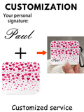 1pc Personalized Pink Heart Shaped Name Earphone Case, Birthday/Valentine Gift