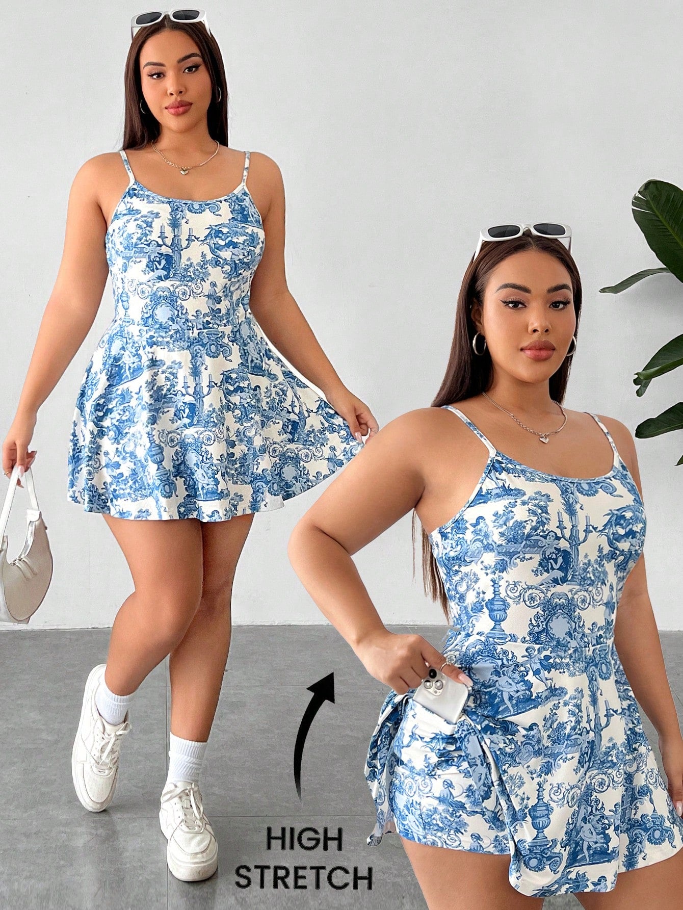 Plus Size Women's Black Sleeveless Jumpsuit For Summer, Autumn, Back-To-School, Campus, Outdoor Sports, Yoga, Casual, Daily Wear, Featuring A-Line Ruffle Hem, High Elasticity, Comfortable Fabric, Solid Color, With Pockets And Anti-Light Design