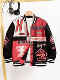 Teenage Boys' Street Style American Printed Baseball Jacket