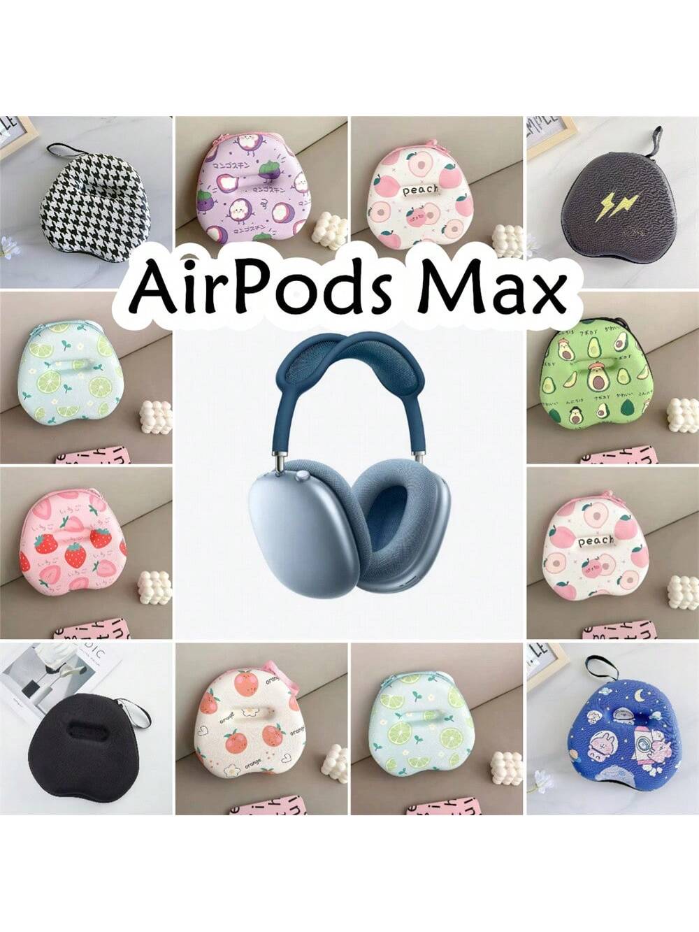 For AirPods Max Headphone Case Cute Trend Headset Storage Bag EVA Earpads Casing Box