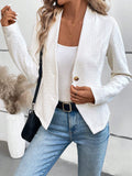 Solid Button Front Long Sleeves Jacket