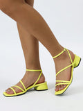 Women's Summer New Arrivals Simple Thick Heel Open Toe Sandals, Fashionable Versatile Outdoor High Heels
