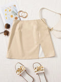 Split Thigh PU Leather Skirt