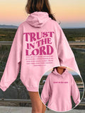 Women's Casual Loose Fit Slogan Print Drop Shoulder Hoodie, Spring Autumn