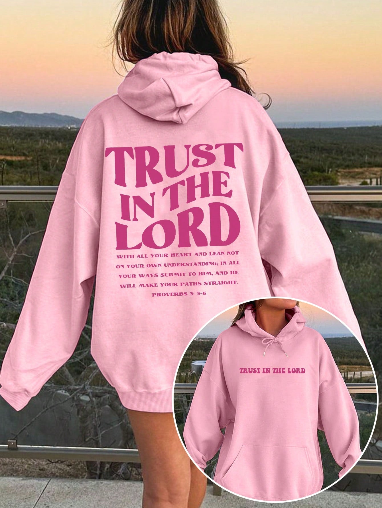 Women's Casual Loose Fit Slogan Print Drop Shoulder Hoodie, Spring Autumn