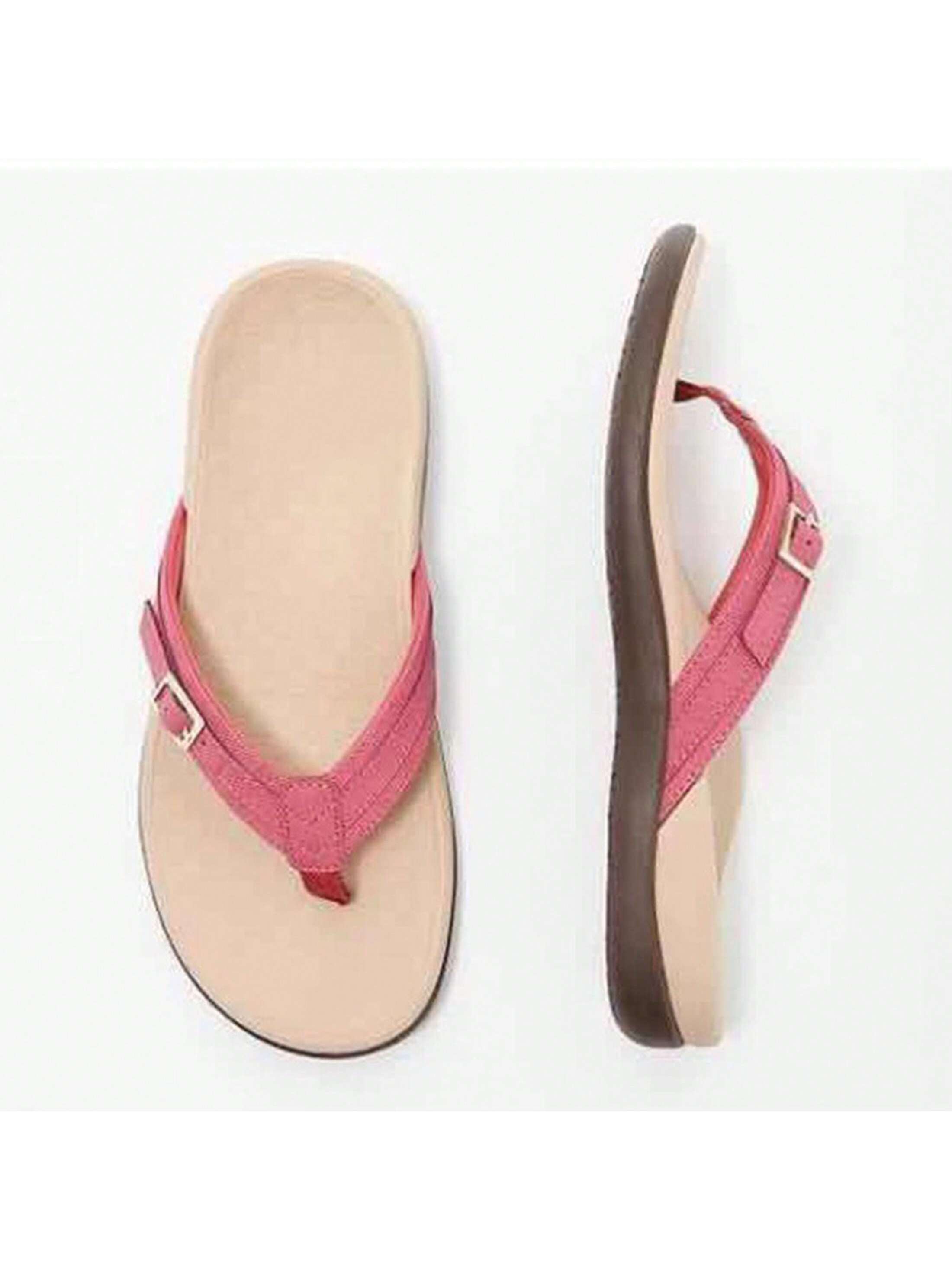 Women's Beach Soft PU Sole & Comfortable Sandals, Fashion Slides Flip Flops Strappy Open Toe Slip,Water-Resistant Flip-Flop Slides