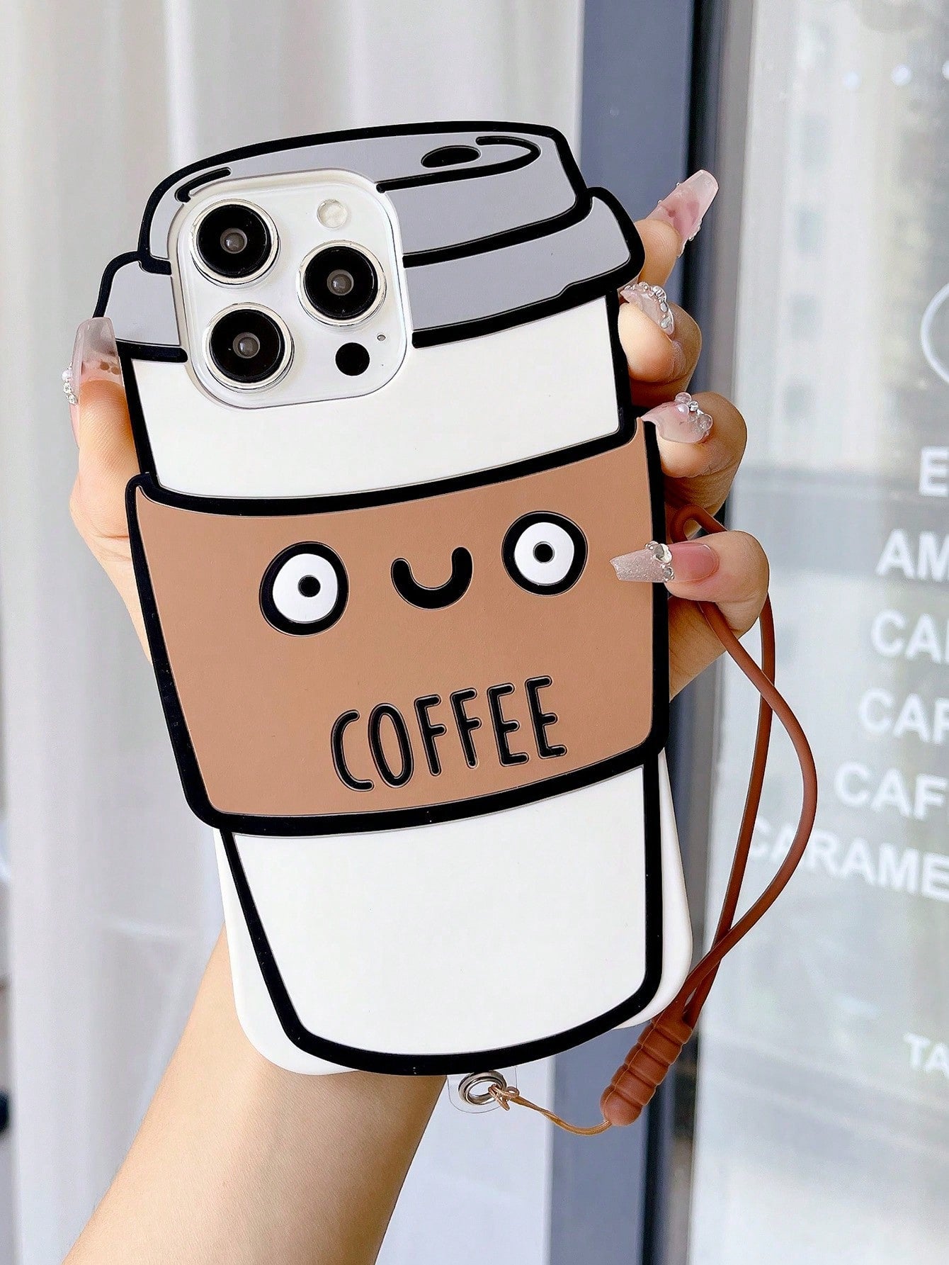 Funny New Arrival Coffee Cup Shaped Cartoon Style Soft Silicone Full Coverage Phone Case Compatible With IPhone 11/12/13/14/15 Pro Max
