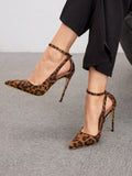 Women's Leopard Print Pointed Toe Elegant High Heels Elegant Business Casual Business Chic