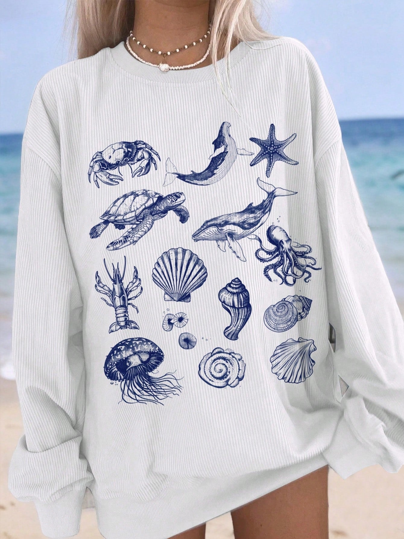 Casual & Minimalist Thermal Imaging Print Long Sleeve Oversize Women's Sweatshirt, Round Neck, Suitable For Fall And Winter DREAM BIG LIKE THE UNIVERSE Life Is Amusing YOUTH MEANS LIMITLESS POSSIBILITIES AN AMBITION FOR EVERY CHALLENGE FEARLESS CREATIVE