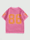 Street Life Men's Number Pattern Jacquard Hollow-Out Knitted Sweater