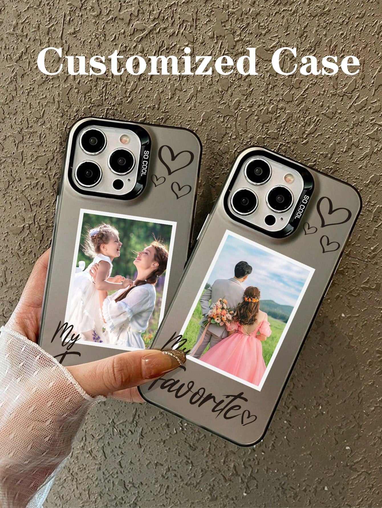 Customized My Favorite Heart Pattern Transparent Soft Phone Case For Couples, Best Friends, With Personalized Fashion Sweet Photo Design, Compatible With IPhone 11/12/13/14/15 Pro Max Galaxy S22/23 Ultra/A14/52