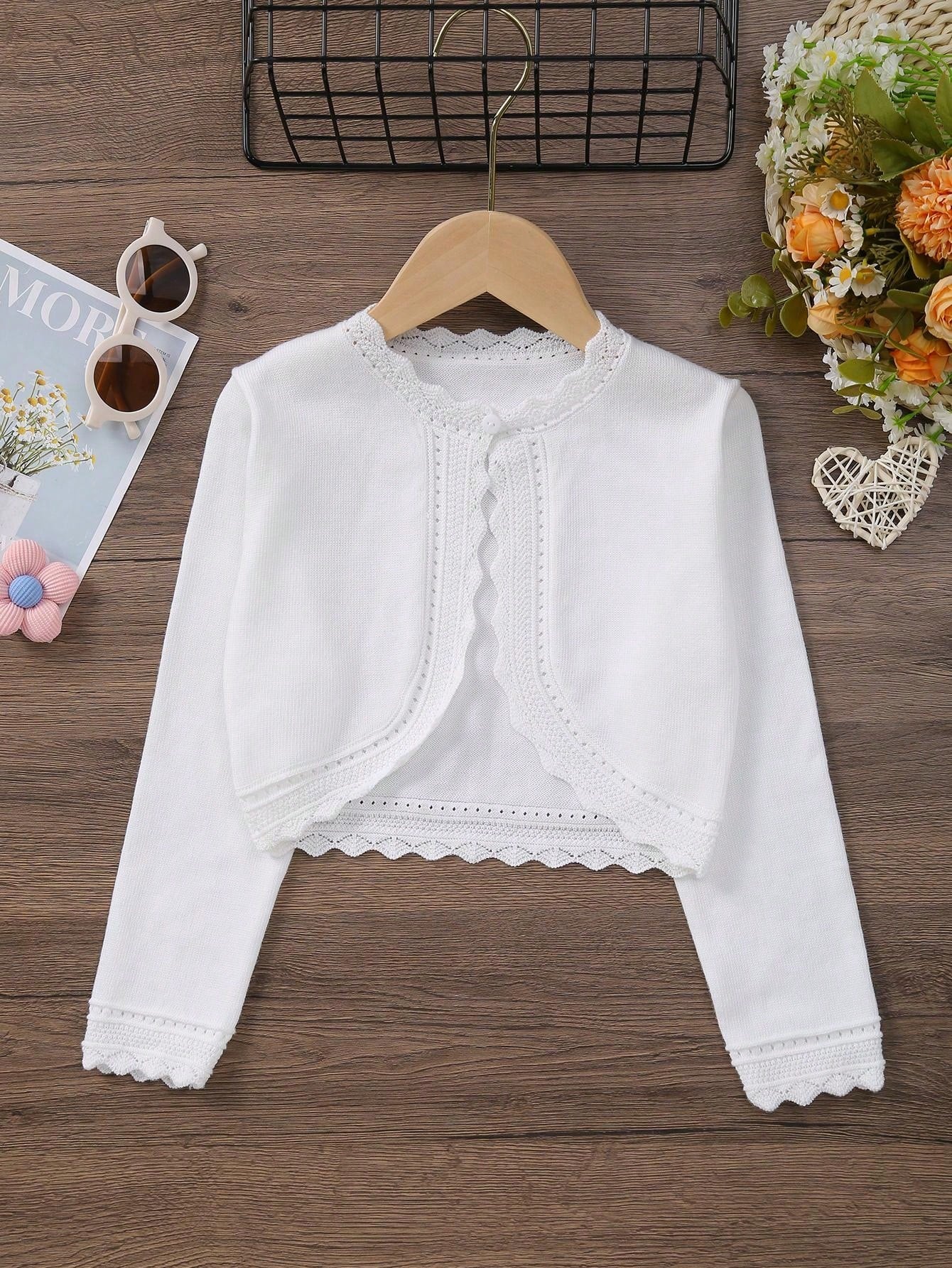 Young Girl Summer Elegant Hollow Knit Cardigan