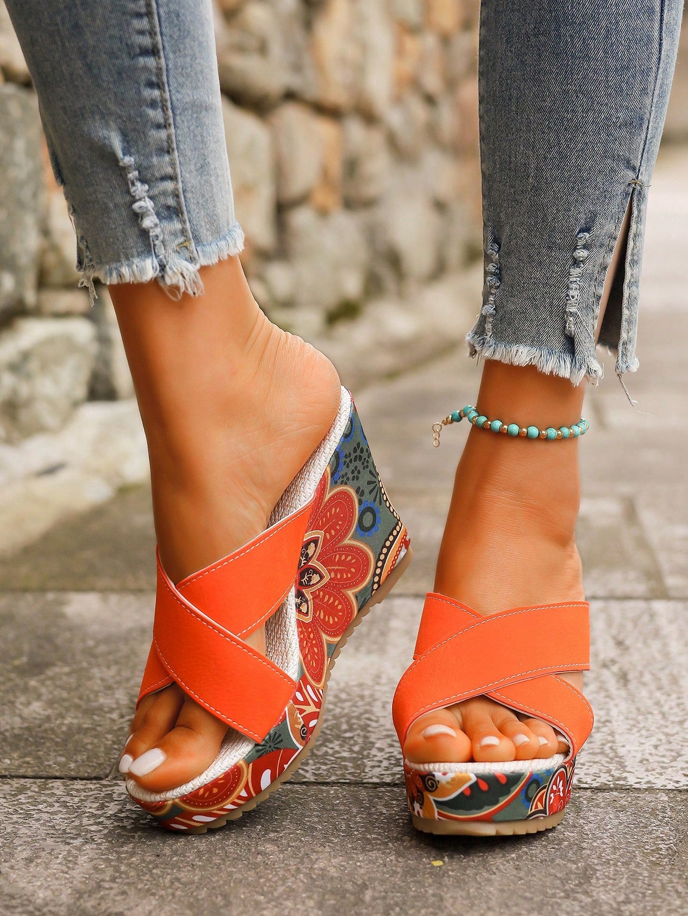 Women's Thick Sole Wedge Sandals, Retro Espadrille Platform Sandals, Waterproof High Heels