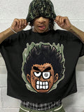 Plus Size Men's Graphic Print Round Neck Short Sleeve T-Shirt