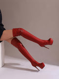 Celebrity Sexy Thigh High Boots Women Slim Waterproof Platform High Heels Autumn Winter New Elegant Stretchy Skinny Boots