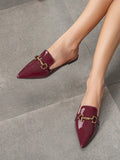 2024 New Fashionable Half-Toe Flat Soft-Soled Mule Sandals Women's Summer Closed-Toe Slippers
