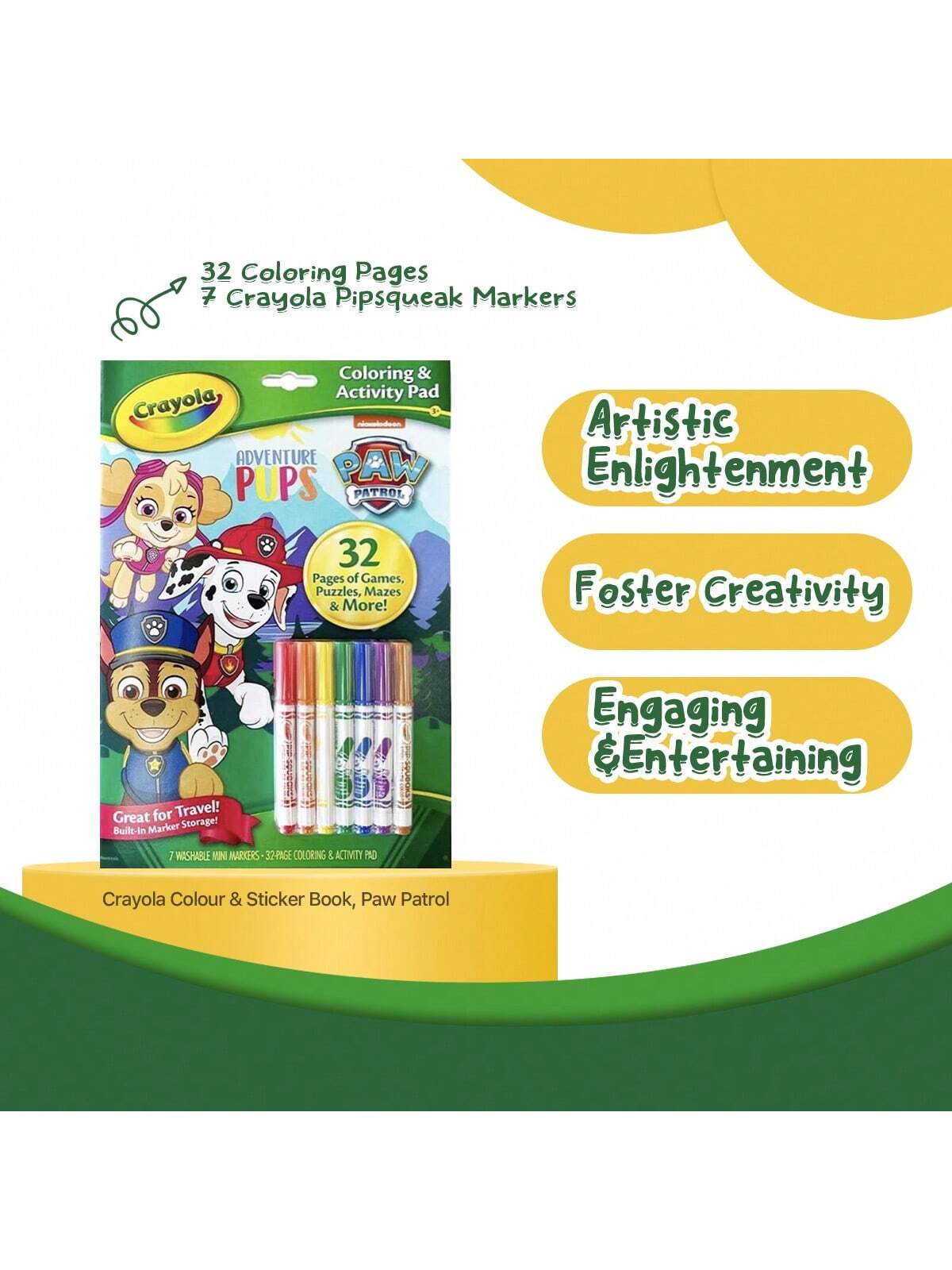 Crayola Paw Patrol Coloring & Activity Pad, 32 Pages & 7 Markers