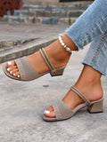 Plus Size Women's Minimalist Mesh Breathable High Heel Sandal Slippers