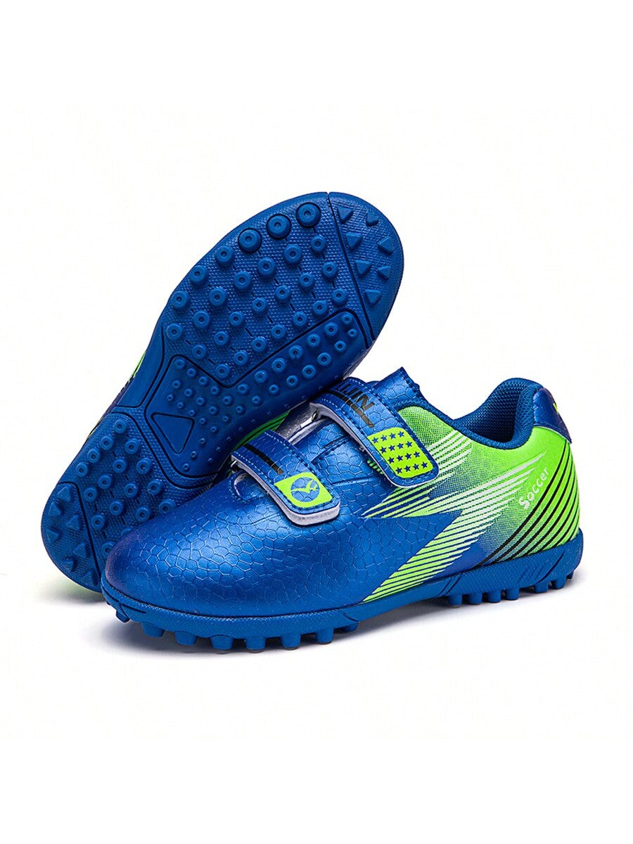 Children's Football Shoes Suitable For Children Under 12 Years Old, Magic Buckle, TF Rubber Sole, Low-Top, Boys And Girls Competition Training Shoes, Size 25-33