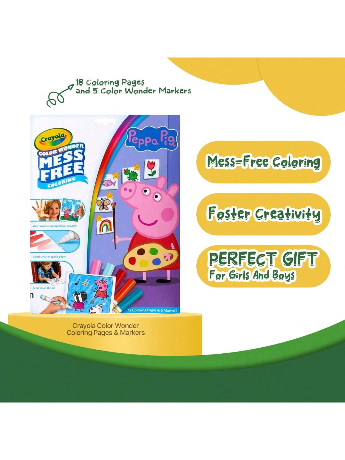 Crayola Peppa Pig Color Wonder, Mess Free Coloring Activity Set, Toddler Drawing & Coloring Kit, Peppa Pig Toy, Gift For Kids
