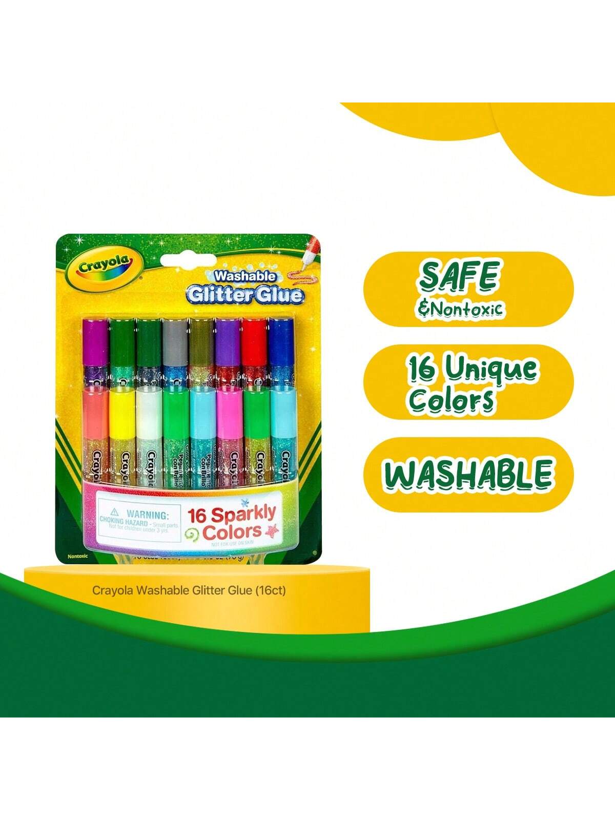 Crayola Washable Glitter Glue, Arts And Crafts Supplies, 16 Glitter Colors