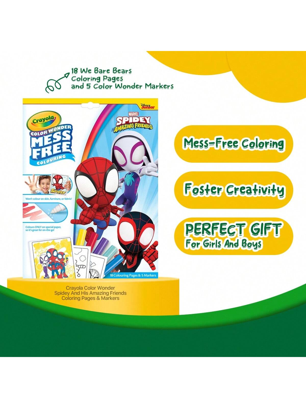 Crayola Color Wonder Coloring Pad & Markers, Spidey And His Amazing Friends