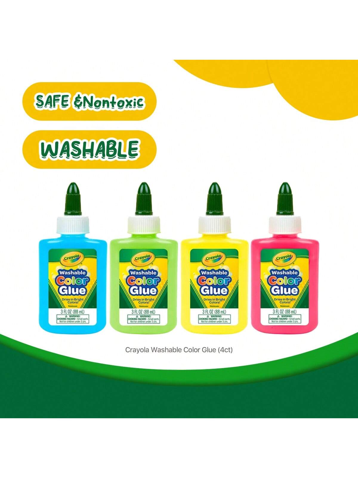 Crayola 69-9100 Washable Color Glue PK Tray, Us:One Size, Multicolor 4/Pkg