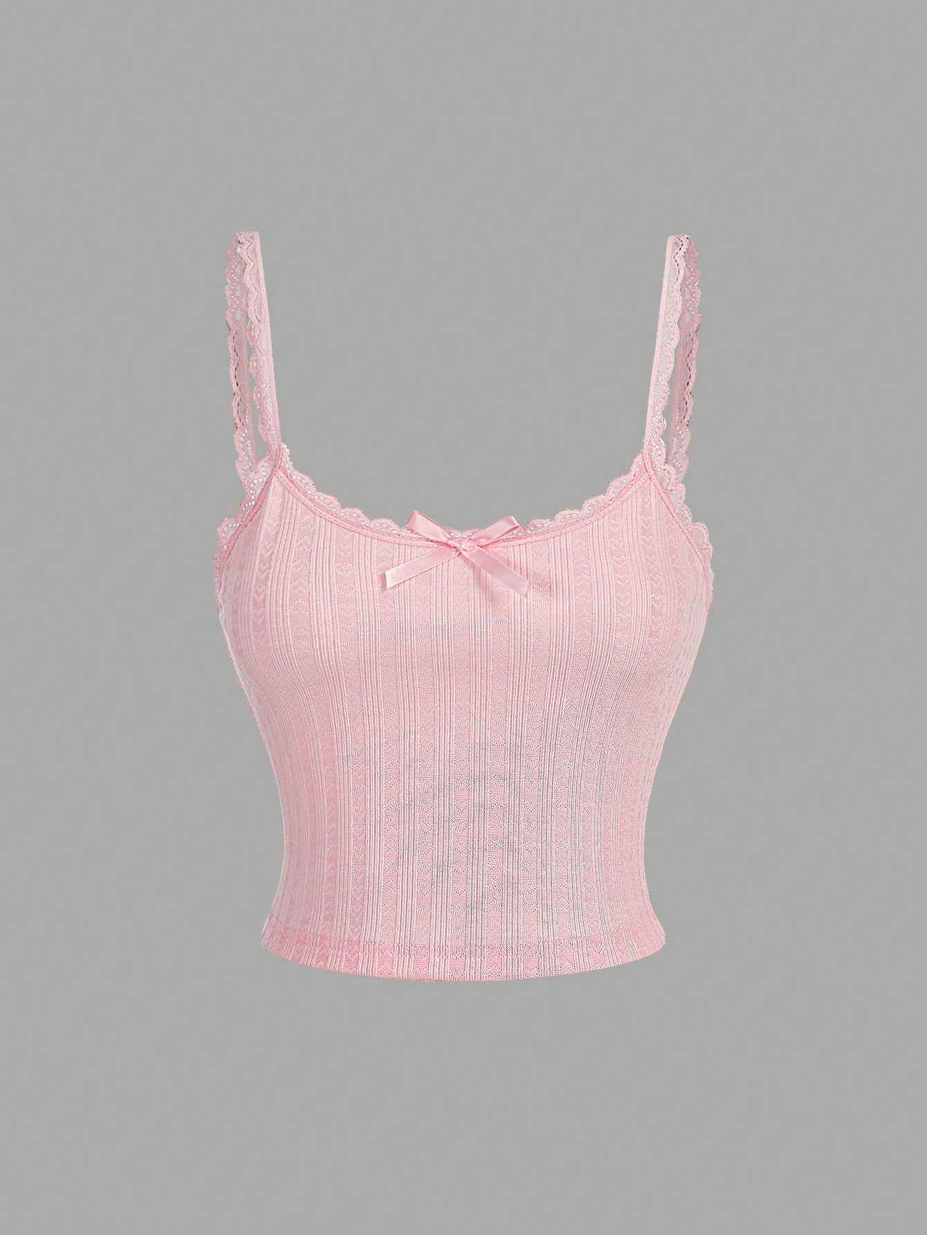 Lace Trim Knit Camisole Tank Top
