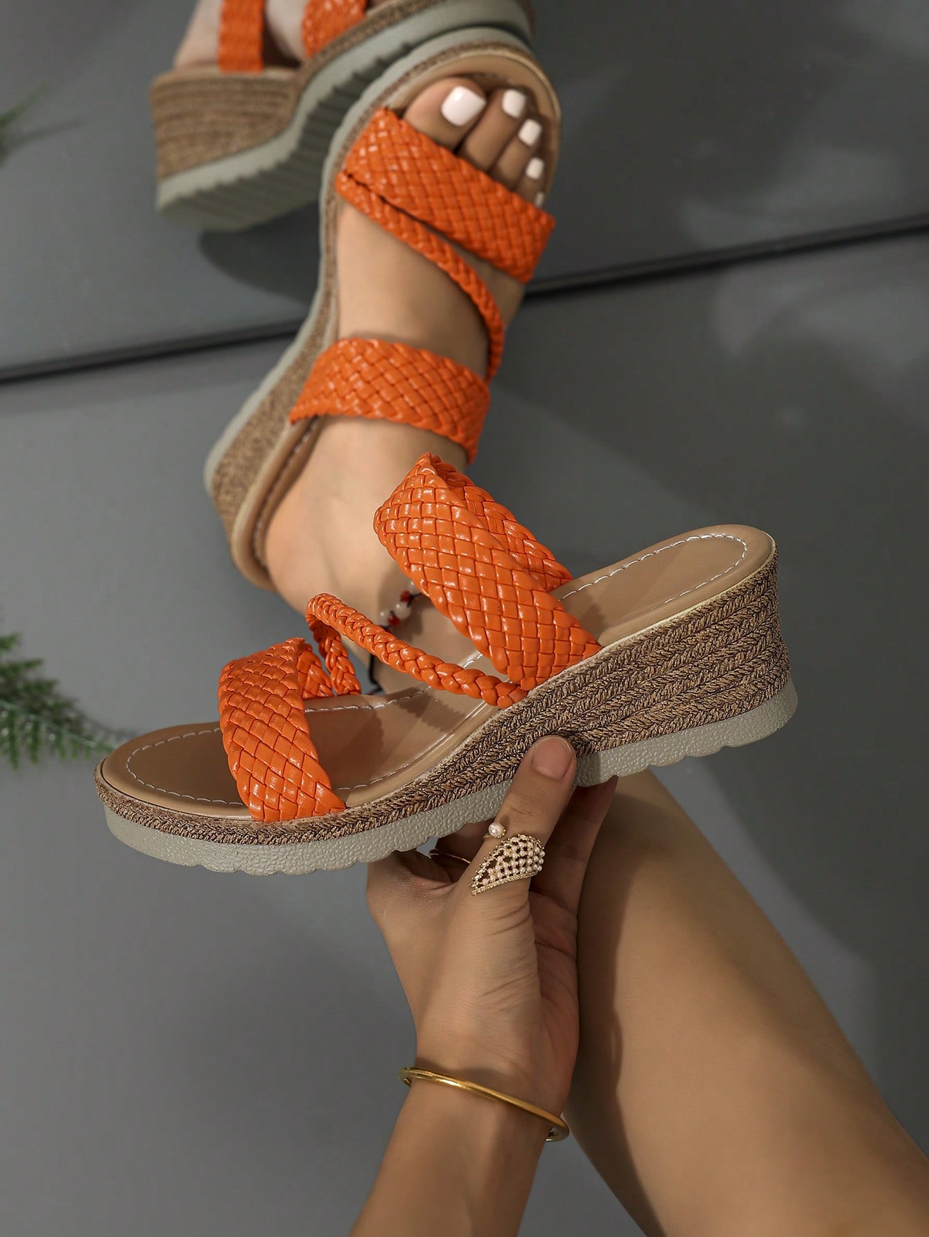 New Summer Women's Comfortable Platform Wedge Thick Sole Waterproof Sandals, Oversized