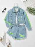Streecool Kids Cool Girl Street Style Distressed Denim Outfit