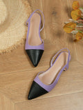 Women Fashion All-Match Color Matching Soft Leather Soft Bottom Retro With Skirt Elegant Pointed Toe Four Seasons Flat Shoes