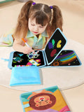 1pc Kids Reusable Chalkboard Drawing Doodle Board With 12 Colors Chalks, Portable Imagination Developing Painting Writing Board For Preschool