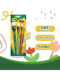 Crayola Large Paint Brushes (4ct), Kids Paint Brush Set, Thin & Thick Paint Brushes, For Acrylic, Tempera, Water Based Paint, Ages 3+