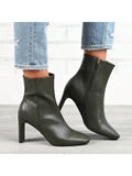 Womens Inside Zip Block Heel Booties