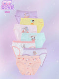 7pcs/Pack Young Girls Cute Print Contrast Color Waistband Briefs Underwear, Monday To Sunday